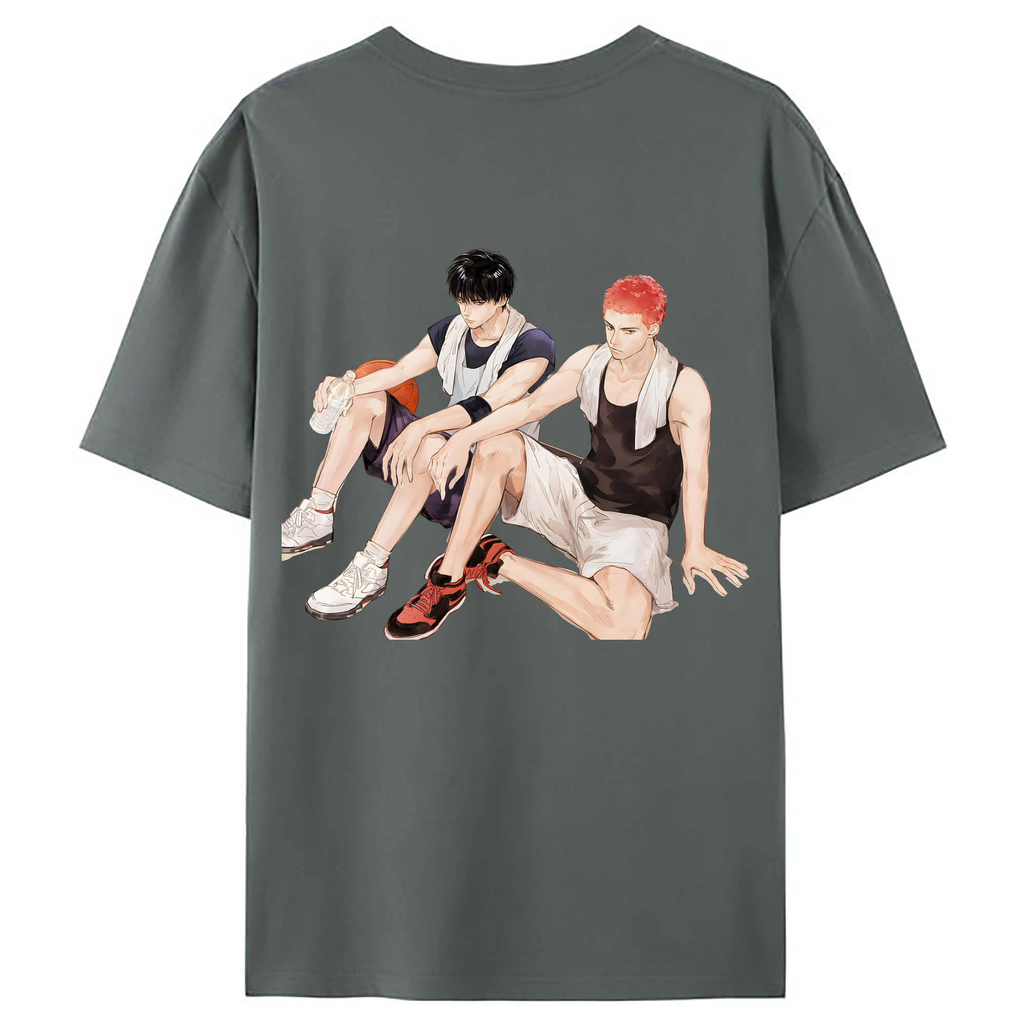 （画像用） SLAM DUNK／スラムダンク 綿100％ メンズ半袖Tシャツ（バックプリント） 通気性